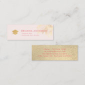 Gouden Palmboom Bladeren Afstuderen Insert Naam Ka Mini Visitekaartje (Voorkant / Achterkant)