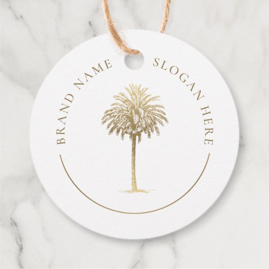 Gouden palmboom Logo Bedankjes Labels (Achterkant)