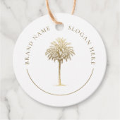 Gouden palmboom Logo Bedankjes Labels (Voorkant)
