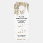 Gouden palmboom niet storen welkom bruiloft deurhanger (Voorkant)