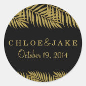 Gouden palmboom Tropische bruiloft Sticker (Voorkant)