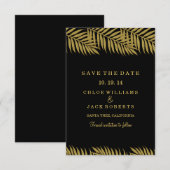 Gouden Palmboom Tropische Trouw Save The Date (Voorkant / Achterkant)