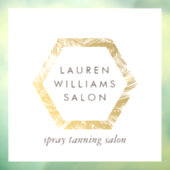 Gouden Palmen Spray Tanning Salon Logo op Wit Raamsticker (Vel 3)