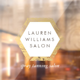 Gouden Palmen Spray Tanning Salon Logo Ramensticke Raamsticker