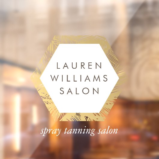 Gouden Palmen Spray Tanning Salon Logo Ramensticke Raamsticker (Vel 2)