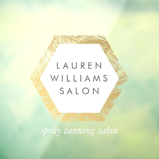 Gouden Palmen Spray Tanning Salon Logo Ramensticke Raamsticker (Vel 3)