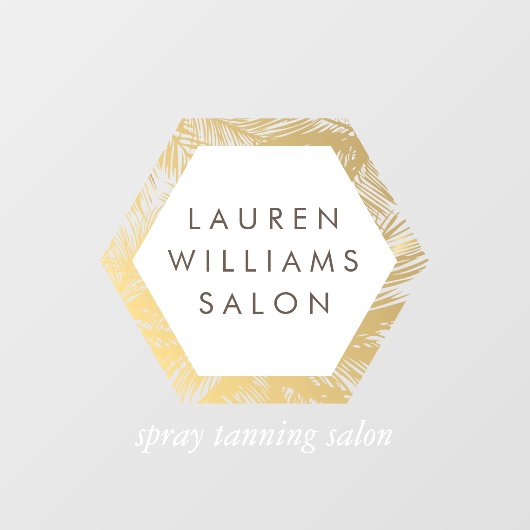 Gouden Palmen Spray Tanning Salon Logo Ramensticke Raamsticker (Vel)