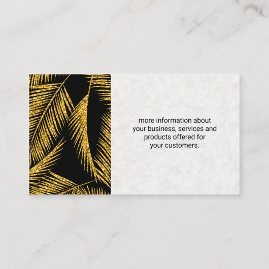 Gouden palmenbladeren | Natuurlijk Visitekaartje (Achterkant)