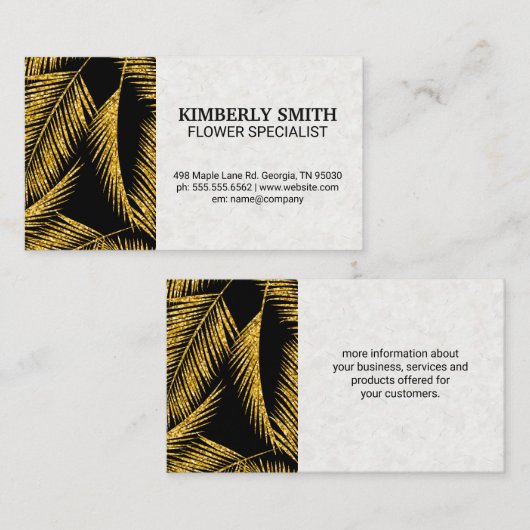 Gouden palmenbladeren | Natuurlijk Visitekaartje (Voorkant / Achterkant)