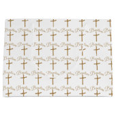 Gouden palmkruis doop groot cadeauzakje (Voorkant)