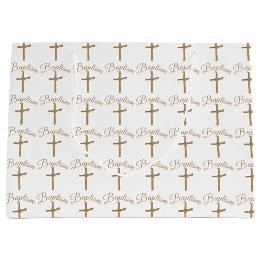 Gouden palmkruis doop groot cadeauzakje (Voorkant)