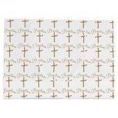 Gouden palmkruis doop groot cadeauzakje (Achterkant)