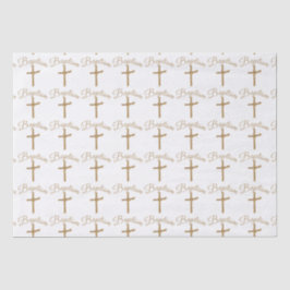 Gouden palmkruis doop tissuepapier