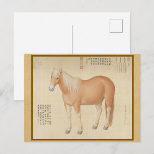 Gouden Palomino Paard - Chinese Antieke Kunst Briefkaart