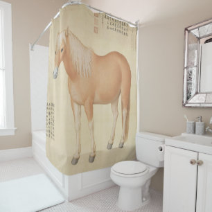 Gouden Palomino Paard - Vintage Chinese Kunst Douchegordijn