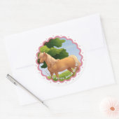 Gouden Palomino pony Ronde Sticker (Envelop)