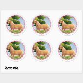 Gouden Palomino pony Ronde Sticker (Vel)