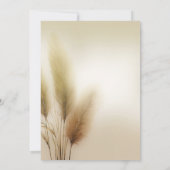 Gouden Pampagras Boheemse Boho Bruiloft Kaart (Achterkant)