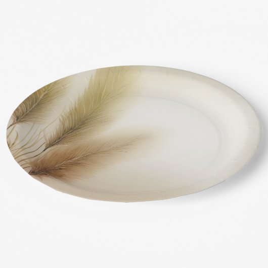 Gouden Pampasgras Boheemse Boho Bruiloft Papieren Bordje (Gekanteld)