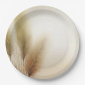 Gouden Pampasgras Boheemse Boho Bruiloft Papieren Bordje (Voorkant)