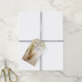 Gouden Pampasgras Boho Bruiloft Cadeaulabel (Met Touw)