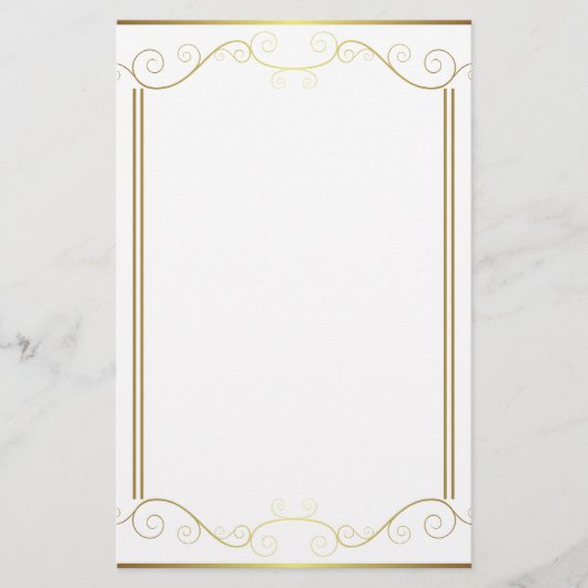 Gouden paneelbriefpapier briefpapier (Voorkant)