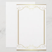 Gouden paneelbriefpapier briefpapier (Voorkant / Achterkant)