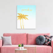 Gouden Paradijs Palmbomen Canvas Afdruk (Insitu (Woonkamer))