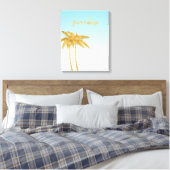 Gouden Paradijs Palmbomen Canvas Afdruk (Insitu (Slaapkamer))