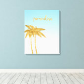 Gouden Paradijs Palmbomen Canvas Afdruk (Insitu (Houten vloer))