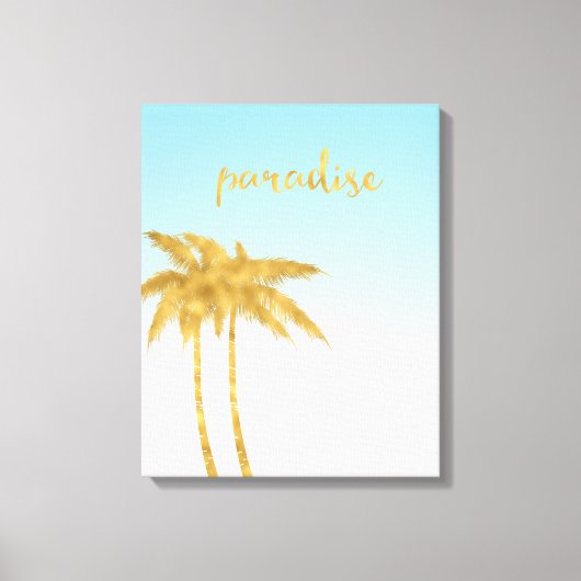 Gouden Paradijs Palmbomen Canvas Afdruk (Voorkant)