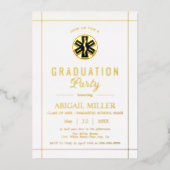 Gouden paramedische EMT-klasse van 2025 wit afstud Folie Uitnodiging (Voorkant)