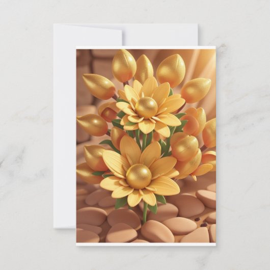 Gouden Parel Bloem Kaart (Voorkant)