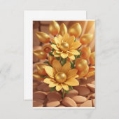 Gouden Parel Bloem Kaart (Voorkant / Achterkant)