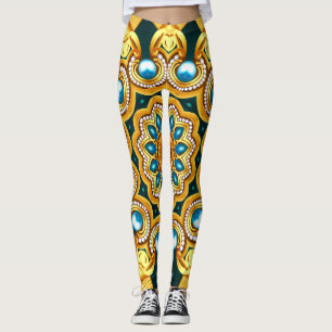 Gouden parel decoratief Lijst illustratie Leggings