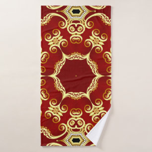 Gouden parel: decoratieve lijsten illustratie. badhanddoek