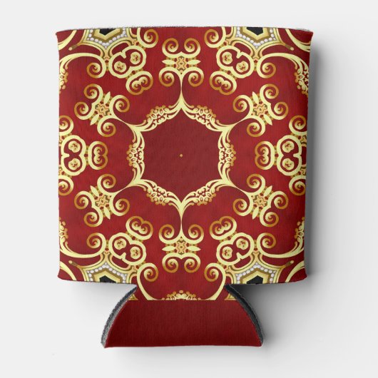 Gouden parel: decoratieve lijsten illustratie. blikjeskoeler (Voorkant)