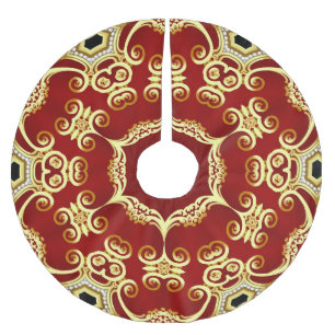 Gouden parel: decoratieve lijsten illustratie. kerstboom rok