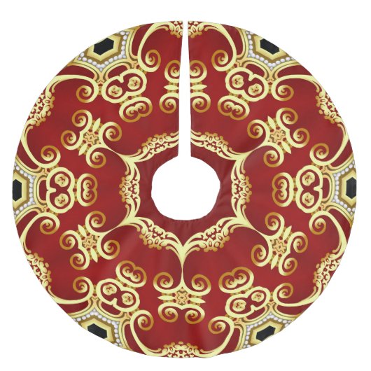 Gouden parel: decoratieve lijsten illustratie. kerstboom rok (Voorkant)