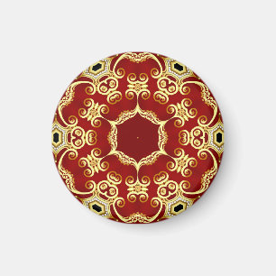 Gouden parel: decoratieve lijsten illustratie. magneet
