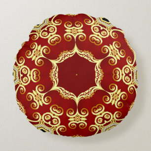 Gouden parel: decoratieve lijsten illustratie. rond kussen