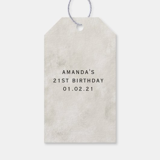  gouden parel sleutel cadeaulabel (Achterkant)