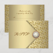 Gouden Parel Vrouwen 50ste Verjaardagsfeest RSVP (Voorkant / Achterkant)