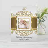 Gouden & Parel Wervelende Foto 50 Jaar Jubileum Ui Kaart (Staand voorkant)