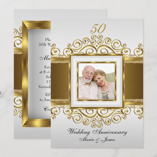 Gouden & Parel Wervelende Foto 50 Jaar Jubileum Ui Kaart (Voorkant / Achterkant)