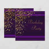 Gouden Parel Wervelende Vrouwen Paarse Verjaardags Kaart (Voorkant / Achterkant)