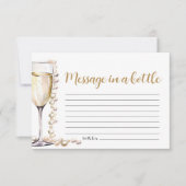 Gouden Parels en Prosecco Bericht In Een Flessensp Kaart (Voorkant)