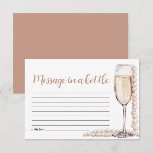 Gouden Parels en Prosecco Bericht In Een Flessensp Kaart