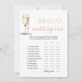 Gouden Parels en Prosecco Bridal Categorieën Spel Kaart (Voorkant)