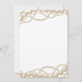 Gouden Parels en Prosecco Bridal Douche Uitnodigin Kaart (Achterkant)